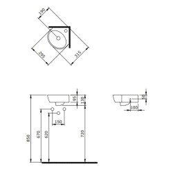 Bocchi Taormina Arch Köşe Lavabo 30 cm Parlak Kırmızı 1392-019-0126 - 2