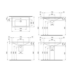 Bocchi Taormina Pro Etajerli Lavabo Parlak Beyaz 85 Cm 1008-001-0126 - 3