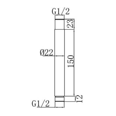 Bocchi Tavandan Tepe Duşu Kolu 15 cm Krom 5750 0005 - 2