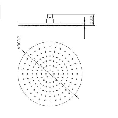 Bocchi Tepe Duşu Yuvarlak Krom 30 cm 5860 0003 - 2