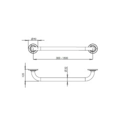 Bocchi Tutunma Barı Düz Paslanmaz Çelik 30 Cm TBPC-101-1030 - 1