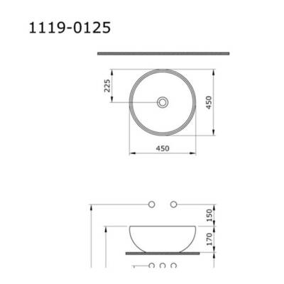 Bocchi Venezia Çanak Lavabo 45 cm Antrasit 1119-020-0125 - 1