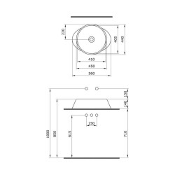 Bocchi Venezia Çanak Lavabo 56 cm Mat Beyaz 1010 002 0125 - 3