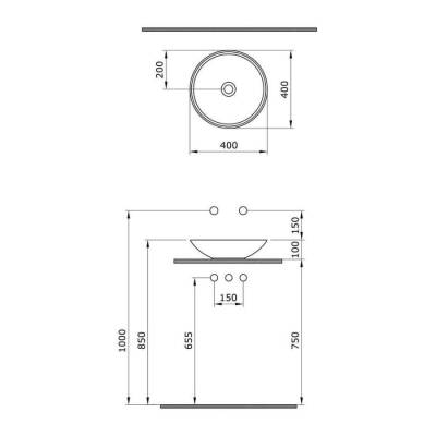 Bocchi Venezia Çanak Lavabo Mat Somon 40 cm 1120-032-0125 - 3