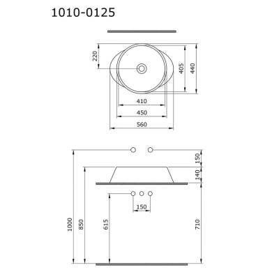 Bocchi Venezia Parlak Beyaz Çanak Lavabo 56 cm 1010-001-0125 - 1