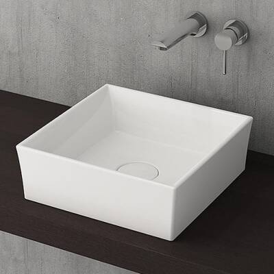 Bocchi Vessel Tezgah Üstü Lavabo 38x38 cm Parlak Beyaz 1173-061-0125 - 1