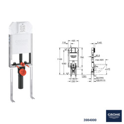 D-Neo Rimless® Hygiene Glaze Asma Klozet Grohe Uniset Gömme Rezervuar Seti - 3