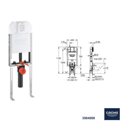 D-Neo Rimless® Hygiene Glaze Asma Klozet Grohe Uniset Gömme Rezervuar Seti - 3