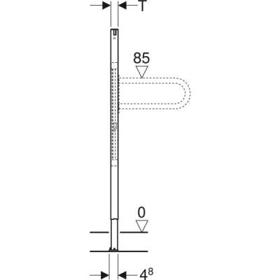 Destek ve tutma kolları için Geberit Duofix elemanı, 112 cm, engelsiz: B=36.5cm, H=112cm, T=4cm - 4