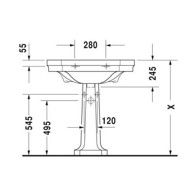 Duravit 1930 Kolon Ayak Tek Satılmaz, Lavabo İle Satılır 0857900000 - 2