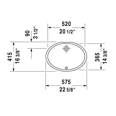 Duravit Dune Tezgah altı Lavabo 57 cm 0481570000 - 2