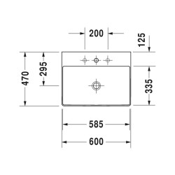 Duravit DuraSquare Çanak Lavabo 60 cm 2353600071 - 2