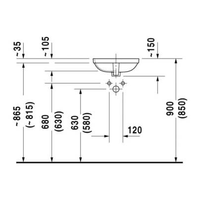 Duravit DuraStyle Tezgah Altı Lavabo 37 Cm 0373370000 - 3