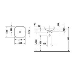 Duravit Happy D.2 Plus Tezgahüstü Lavabo 40 cm - 2