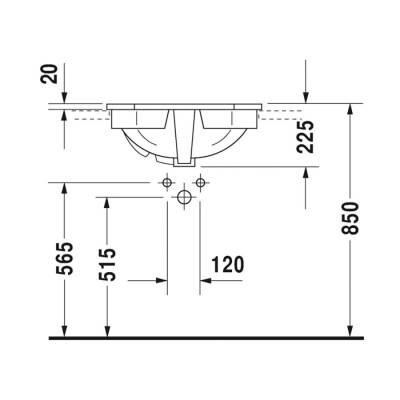 Duravit Lavabo Üstten Geçme 1930 Seri 58 cm 0476580000 - 3