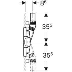 Duş için Geberit Duofix elemanı, 130 cm, duvar süzgeci ile, sıva altı ankastre batarya, girişte 65–90 mm şap yüksekliği için - 3