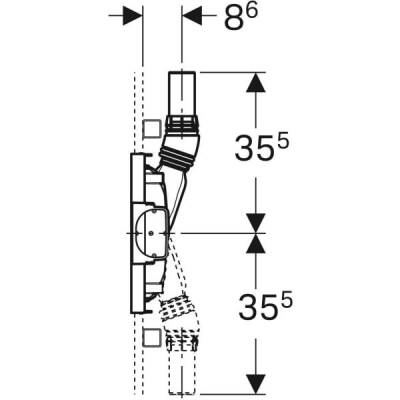 Duş için Geberit Duofix elemanı, 50 cm, duvar süzgeci ile, girişte 90–200 mm şap yüksekliği için - 3