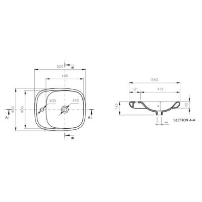 Fenice Çanak Lavabo Mandalina Sarısı 54 Cm 1489-021-0126 - 2