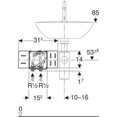 Geberit elektronik lavabo bataryaları montaj seti, tezgah üstü, sıva altı fonksiyon kutulu - 3