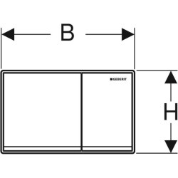 Geberit kumanda kapağı Omega60, 2 kademeli deşarj için, hemyüz: beyaz, aynalı, parlak krom - 3