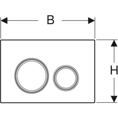 Geberit kumanda kapağı Sigma21, 2 kademeli deşarj için, metal rengi krom: krom, arduvaz - 2
