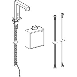 Geberit lavabo bataryası Brenta, tezgah üstü, jeneratörlü, sıva üstü fonksiyon kutusu ile: Parlak krom, Mikser=Mikserli - 2