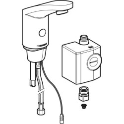 Geberit lavabo bataryası Tip 185, jeneratörlü: Parlak krom, Mikser=Miksersiz - 2