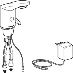 Geberit lavabo bataryası Type 185, elektrikli: Parlak krom, Mikser=Mikserli ve kollu - 2