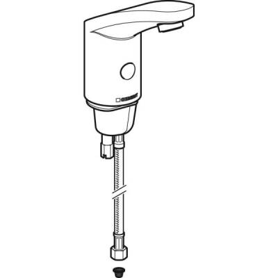 Geberit lavabo bataryası Type 185, pilli: Parlak krom, Mikser=Miksersiz - 2