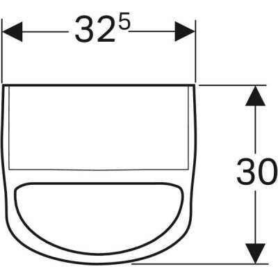 Geberit Smyle arkadan girişli pisuvar, arkadan çıkışlı: T=30cm, Çıkış=Arkaya, Giriş=Arka, Beyaz - 3