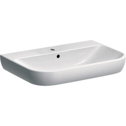 Geberit Smyle lavabo: B=70cm, T=48cm, Batarya deliği=Orta, Taşma deliği=Görünür, Beyaz - 1