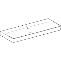 Geberit Smyle Square lavabo: B=120cm, T=48cm, Batarya deliği=Orta, Taşma deliği=Görünür, Beyaz - 2