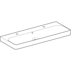 Geberit Smyle Square lavabo: B=120cm, T=48cm, Batarya deliği=Sol ve sağ, Taşma deliği=Görünür, Beyaz - 2