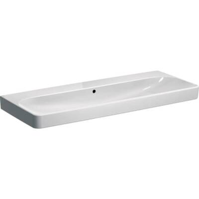 Geberit Smyle Square lavabo: B=120cm, T=48cm, Batarya deliği=Yok, Taşma deliği=Görünür, Beyaz - 1