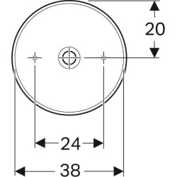 Geberit VariForm yuvarlak çanak lavabo: D=40cm, Batarya deliği=Yok, Taşma deliği=Yok, Beyaz - 3