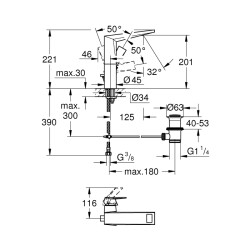 Grohe Allure Brilliant Tek Kumandalı Lavabo Bataryası 1/2' L-Boyut - 23109Al0 - 2