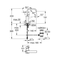 Grohe Allure Tek Kumandalı Lavabo Bataryası 1/2' L-Boyut - 32146000 - 2