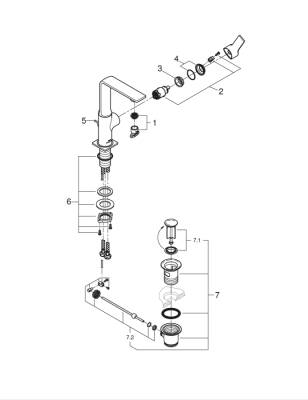 Grohe Allure Tek Kumandalı Lavabo Bataryası 1/2' L - Boyut - 32146DL1 - 2