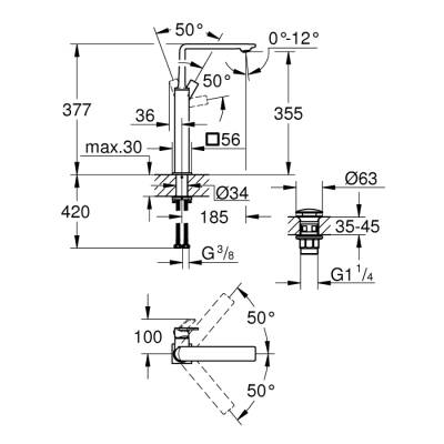 Grohe Allure Tek Kumandalı Lavabo Bataryası Xl - Boyut - 23403001 - 2