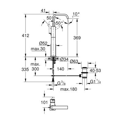 Grohe Allure Tek Kumandalı Lavabo Bataryası Xl-Boyut - 32249000 - 2