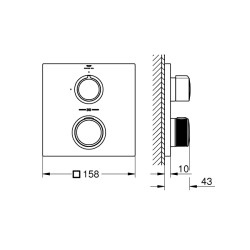 Grohe Allure Tek Valfli Akış Kontrollü, Ankastre Termostatik Duş Bataryası - 19380002 - 2