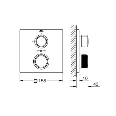 Grohe Allure Tek Valfli Akış Kontrollü, Ankastre Termostatik Duş Bataryası - 19380002 - 2