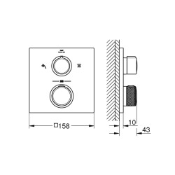 Grohe Allure Thermostat For Concealed İnstallation With 2 - Way Diverter Head Shower/Hand Shower - 29181002 - 2