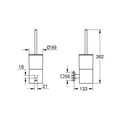 Grohe Allure Tuvalet Fırçası Seti - 40340001 - 2