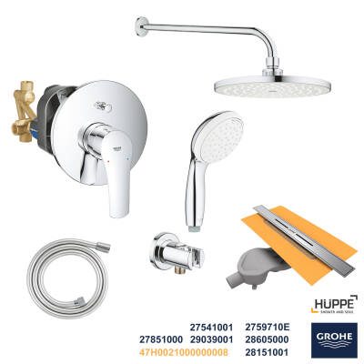 Grohe Ankastre Banyo Duş Seti + Hüppe Galata X Duş Kanalı -10 - 1