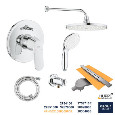 Grohe Ankastre Banyo Duş Seti + Hüppe Galata X Duş Kanalı -14 - 1