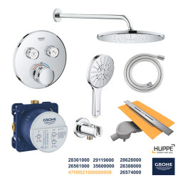 Grohe Ankastre Banyo Duş Seti + Hüppe Galata X Duş Kanalı -6 - 1