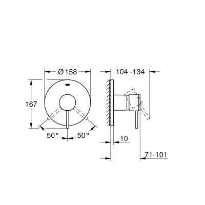 Grohe Atrio Ankastre Duş Bataryası - 24065003 - 2