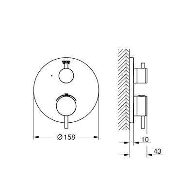 Grohe Atrio Ankastre Termostatik Banyo Bataryası - 24134Dc3 - 2