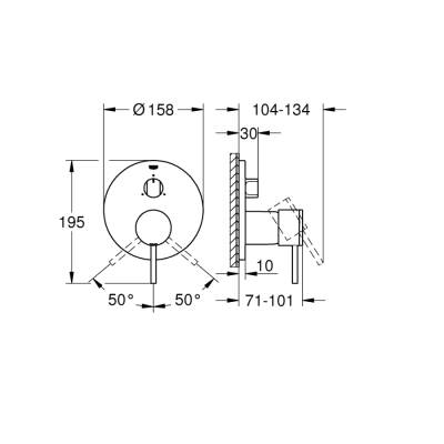 Grohe Atrio Tek Kumandalı 3 Yönlü Banyo Bataryası - 24096003 - 2